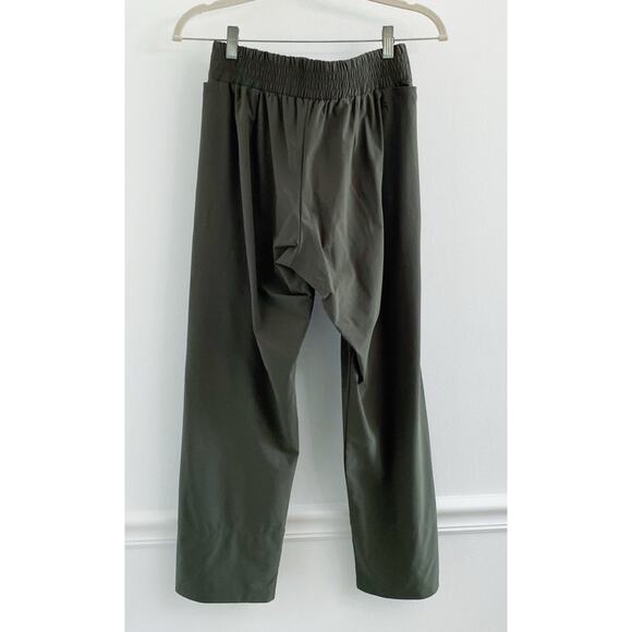 Aday Easy Days Tie Waist Straight Pant Forest Green - Picture 6 of 6